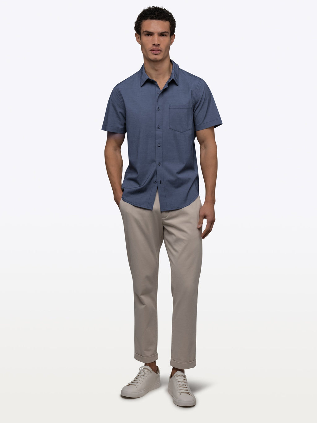 Soho Short Sleeve Button Up | Pacific Blue