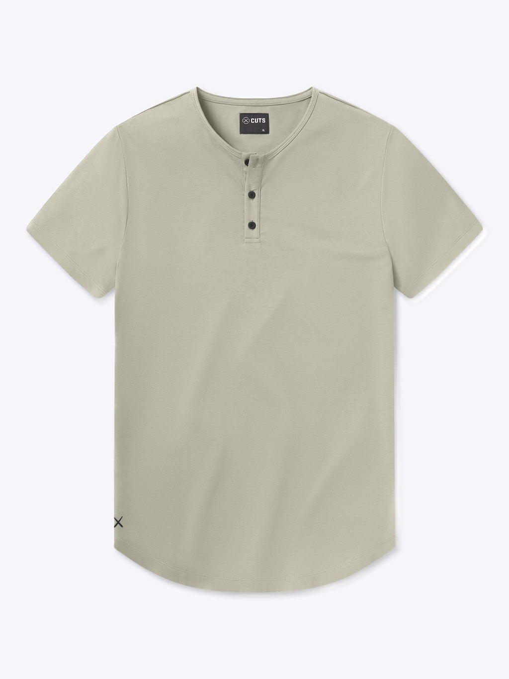 AO Henley Curve-Hem Tee | Parchment Signature-Fit PYCA Pro®