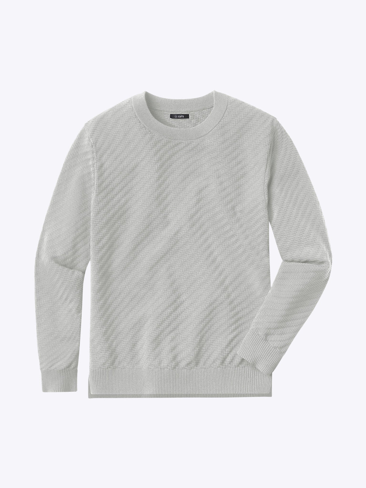 Riviera Knit Long Sleeve Textured Tee | Parchment Signature-Fit