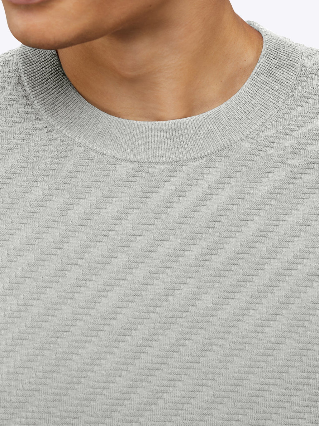 Riviera Knit Long Sleeve Textured Tee | Parchment Signature-Fit