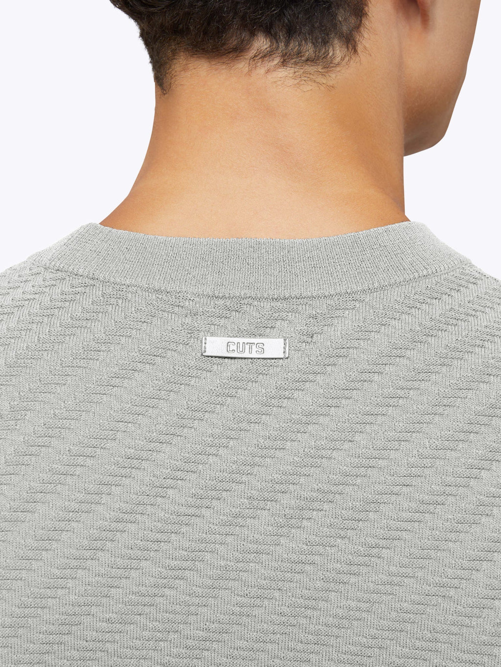 Riviera Knit Long Sleeve Textured Tee | Parchment Signature-Fit