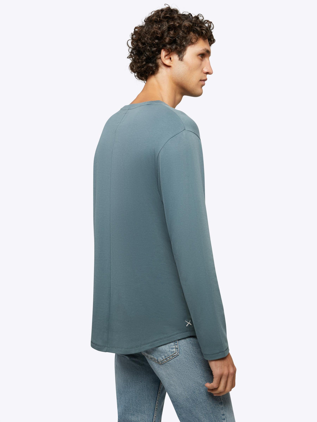 Interknit Long Sleeve Pima Cotton Tee | Petrol Signature-Fit