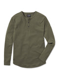 AO Long Sleeve Henley Curve-Hem | Pine Signature-fit PYCA Pro®