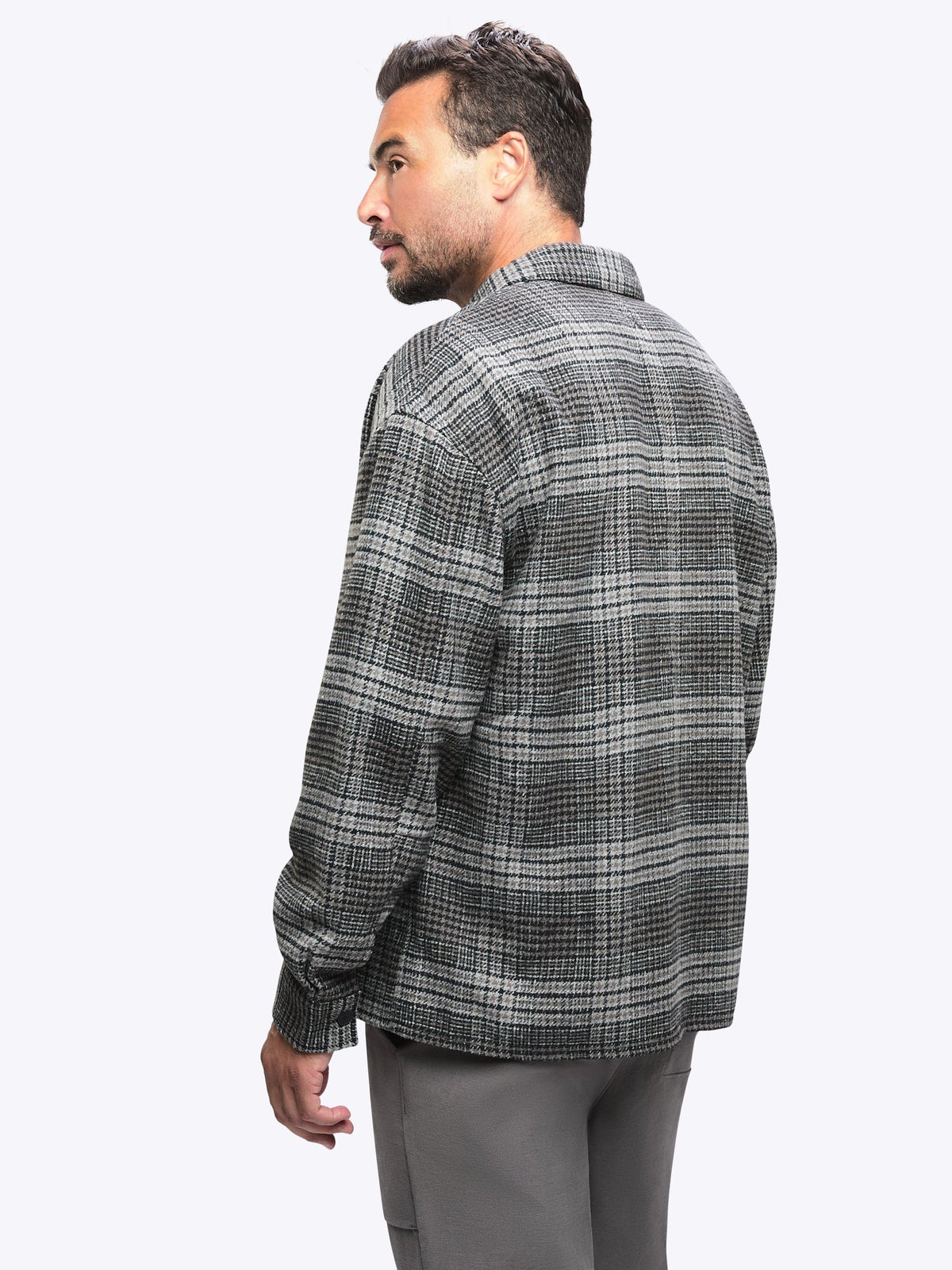 Horizon Tweed Shacket | Steel Plaid Classic-Fit