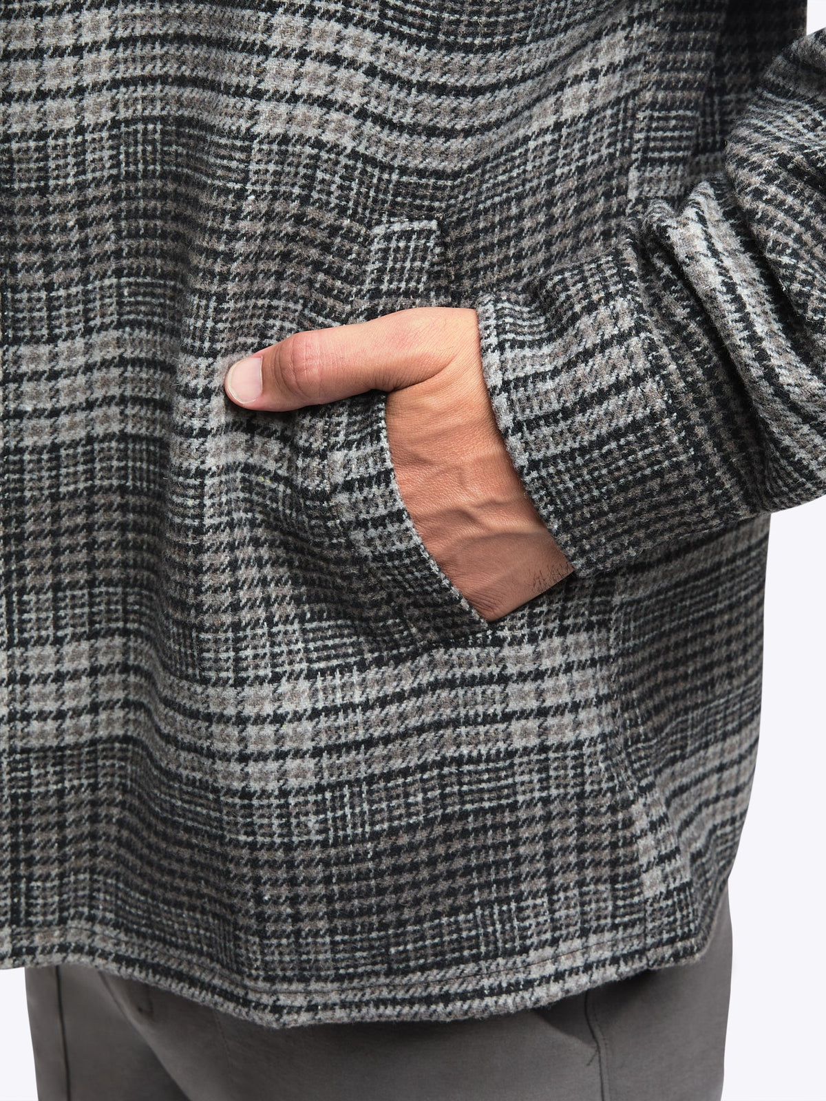 Horizon Tweed Shacket | Steel Plaid Classic-Fit