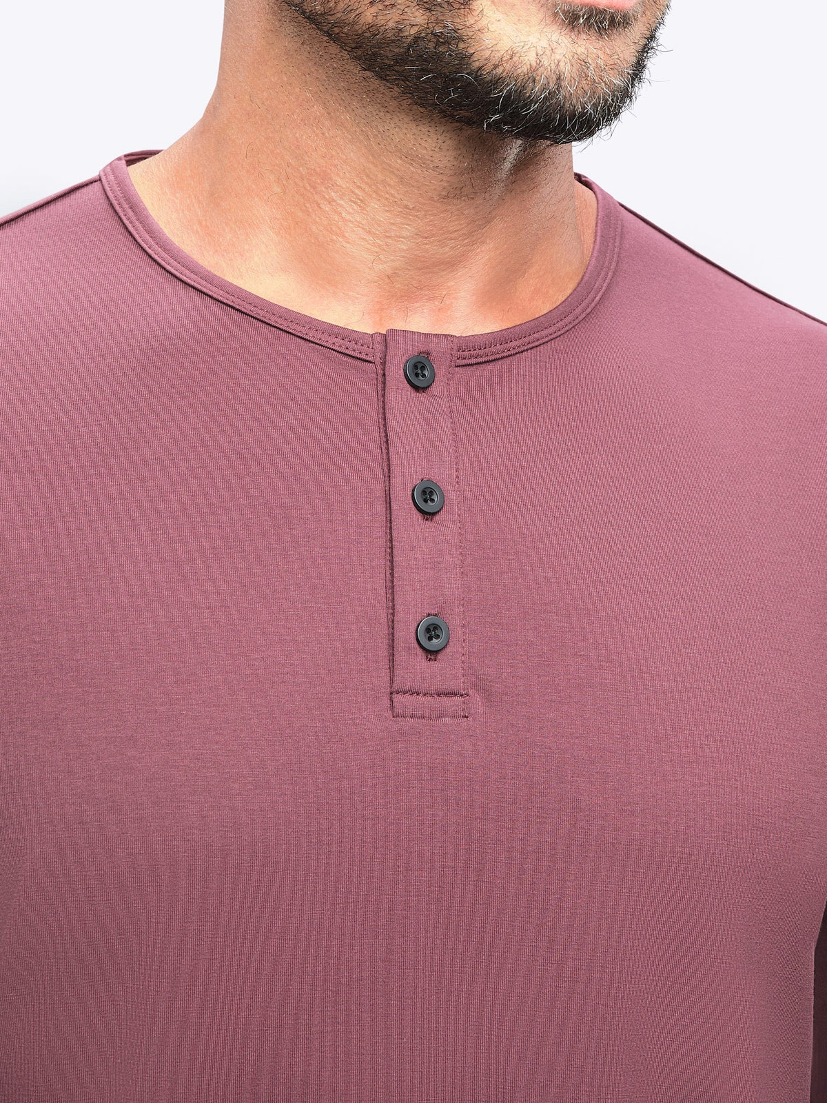 AO Long Sleeve Henley Curve-Hem | Port Signature-fit PYCA Pro®