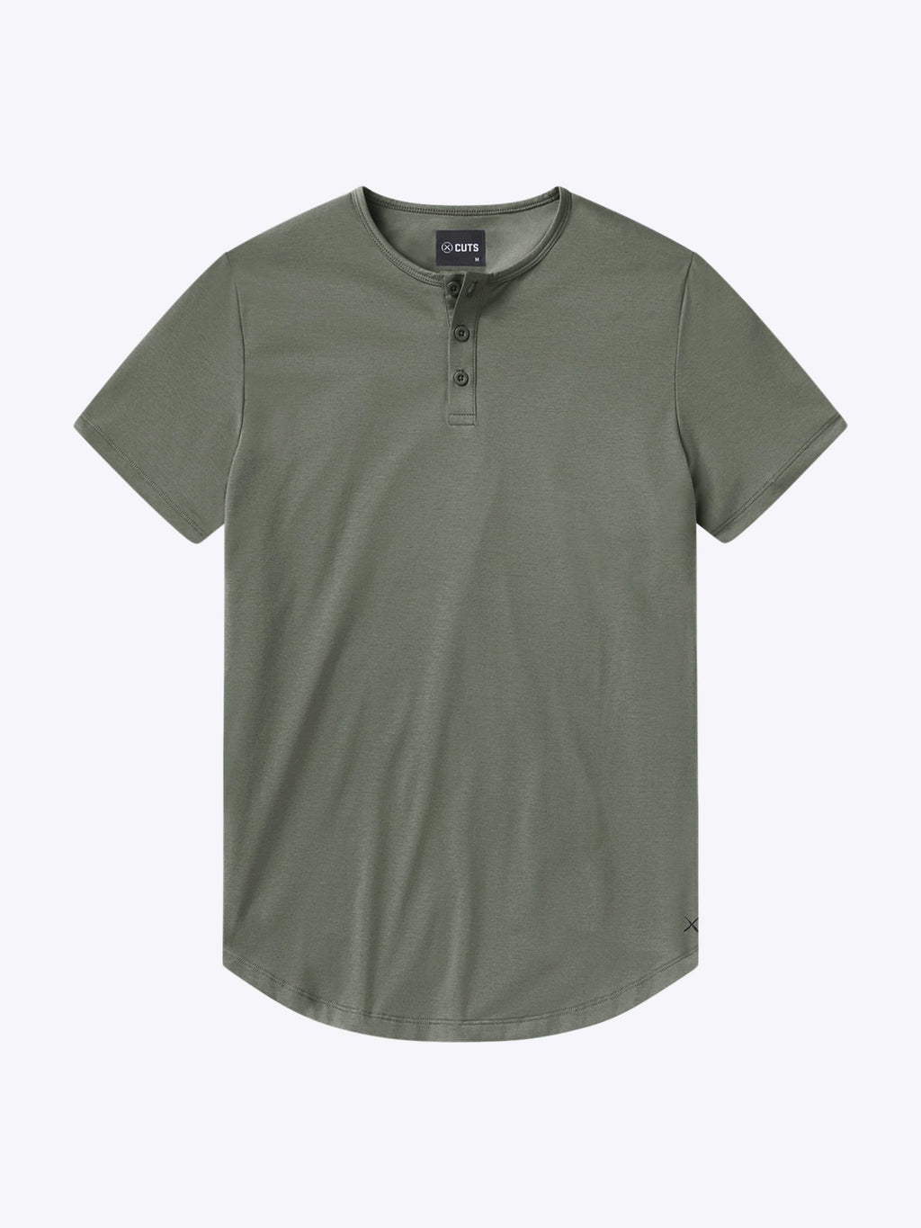 AO Henley Curve-Hem Tee | Gunmetal Signature-Fit PYCA Pro®