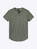AO Henley Curve-Hem Tee | Gunmetal Signature-Fit PYCA Pro®