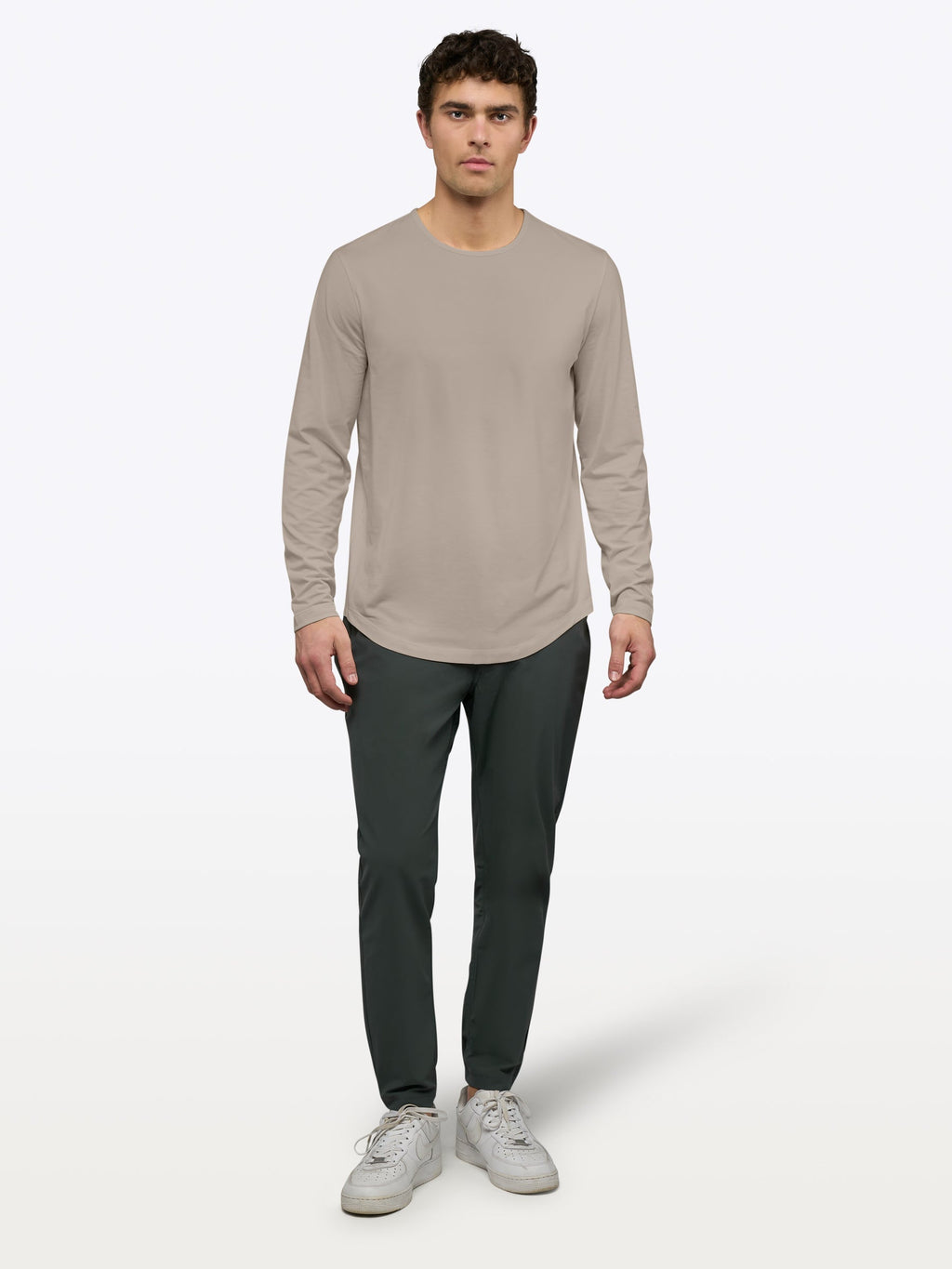AO Long Sleeve Curve-Hem Tee | Pure Cashmere Signature-Fit PYCA Pro®