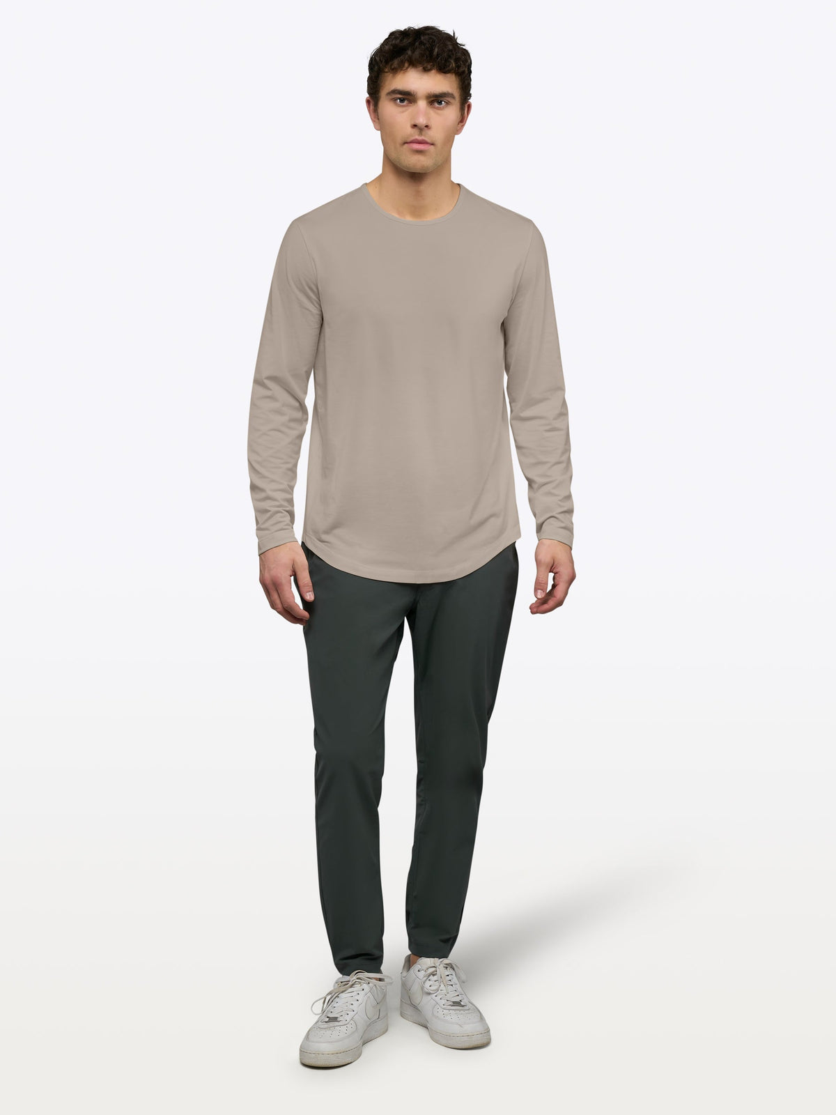 AO Long Sleeve Curve-Hem Tee | Pure Cashmere Signature-Fit PYCA Pro®