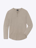 AO Long Sleeve Henley Curve-Hem Tee | Pure Cashmere Signature-Fit PYCA Pro®