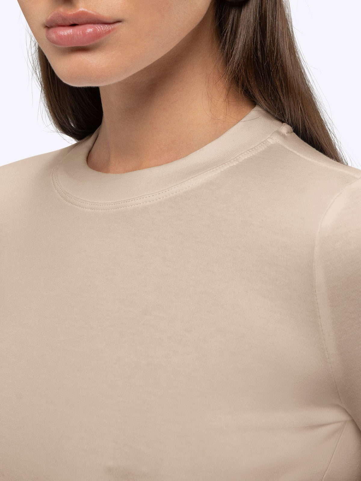 Long Sleeve Tomboy Tee | Sand Dune Slim-Fit Tomboy-Cotton™
