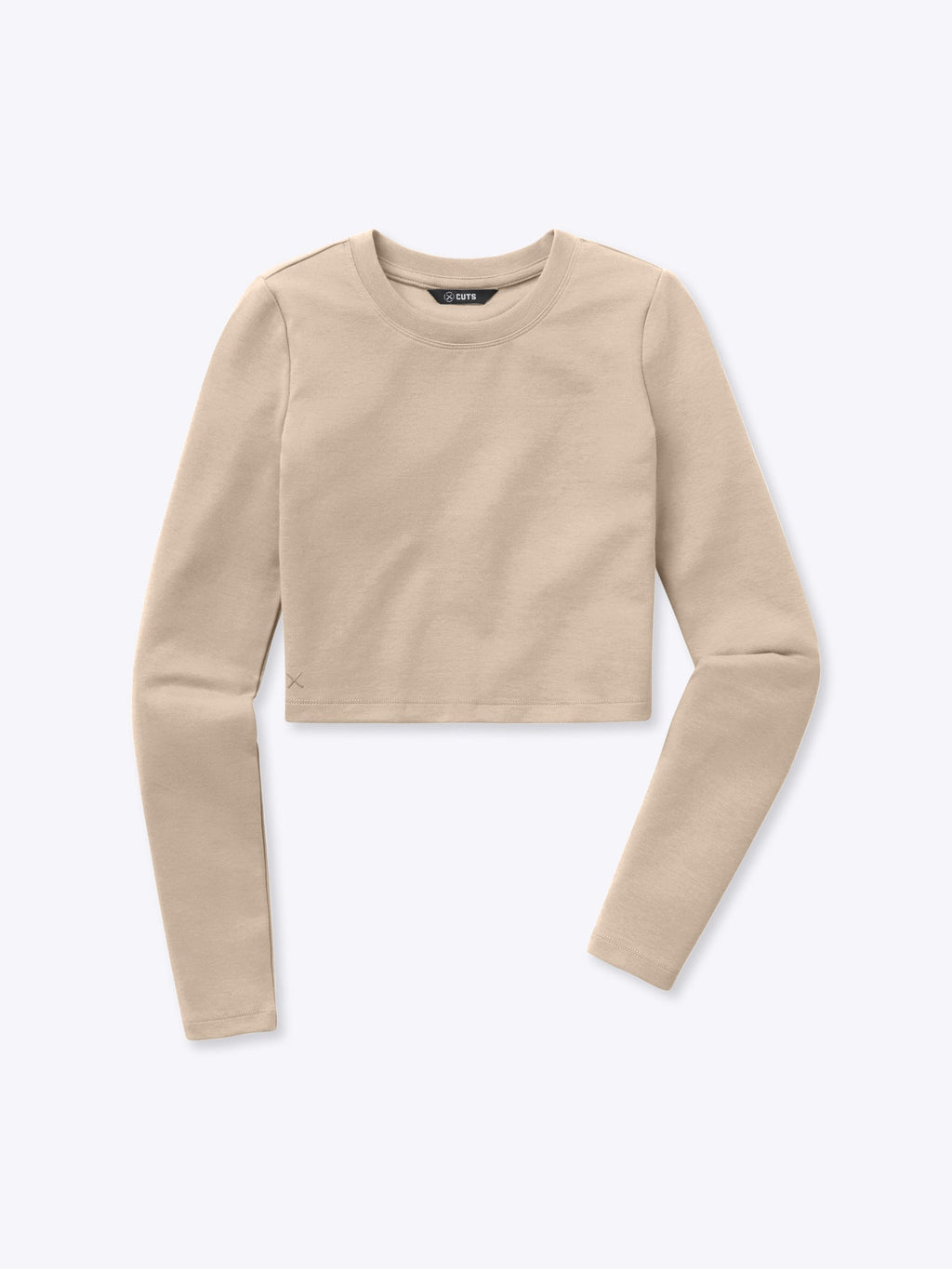 Long Sleeve Tomboy Tee Cropped | Sand Dune Slim-Fit Tomboy-Cotton™