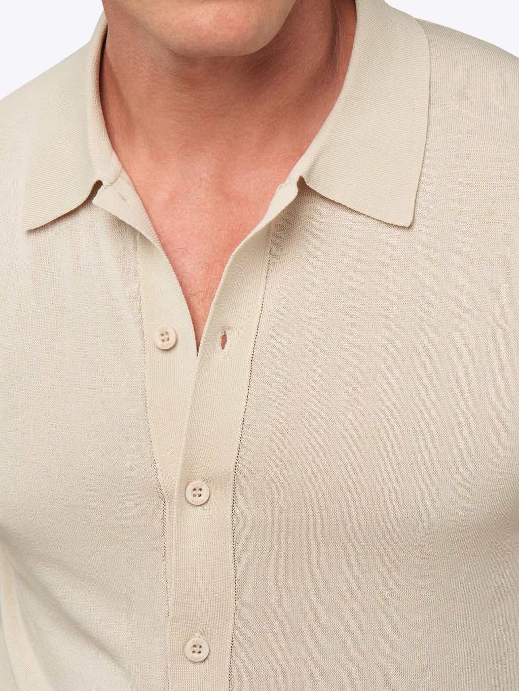 Riviera Knit Long Sleeve Button Up | Sand Dune Signature-Fit
