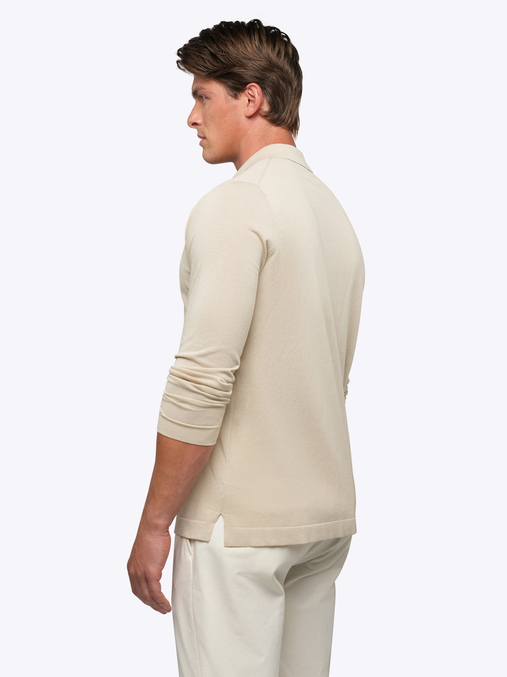 Riviera Knit Long Sleeve Button Up | Sand Dune Signature-Fit