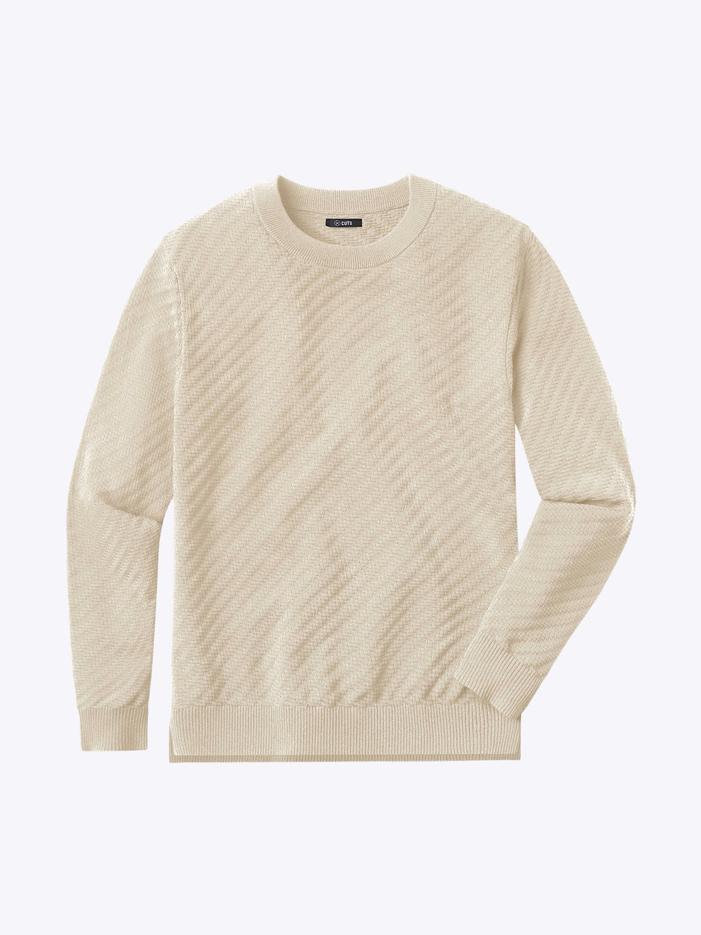 Riviera Knit Long Sleeve Textured Tee | Sand Dune Signature-Fit