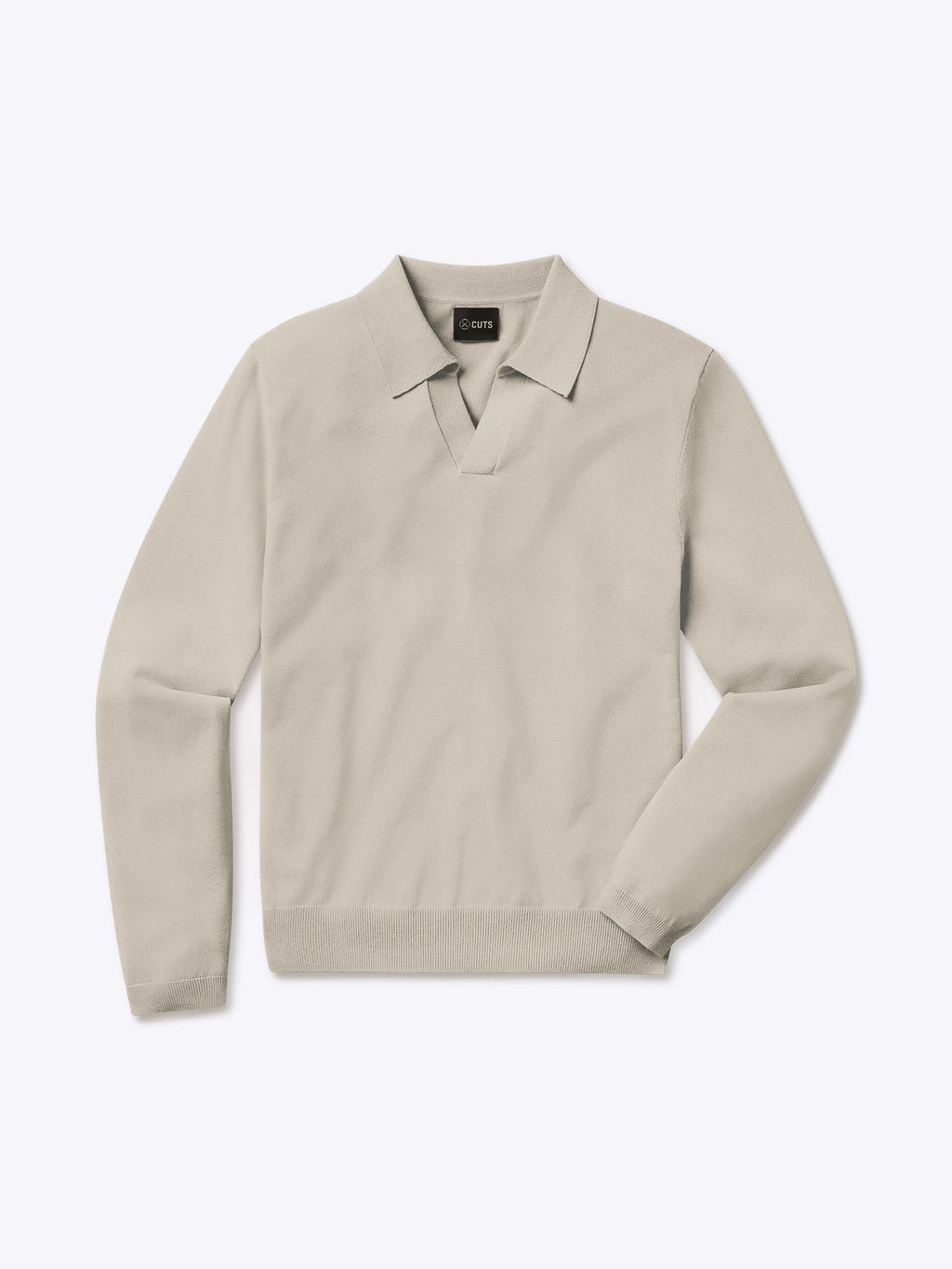 Riviera Knit Long Sleeve Polo | Sand Dune Signature-Fit