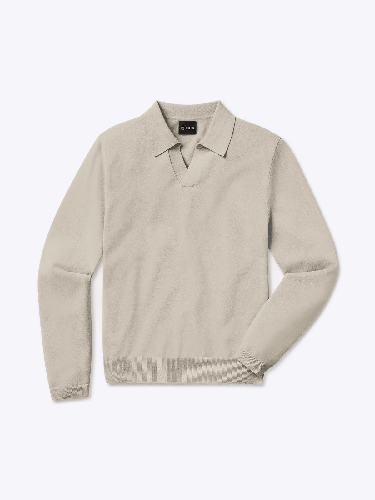 Riviera Knit Long Sleeve Polo | Sand Dune Signature-Fit