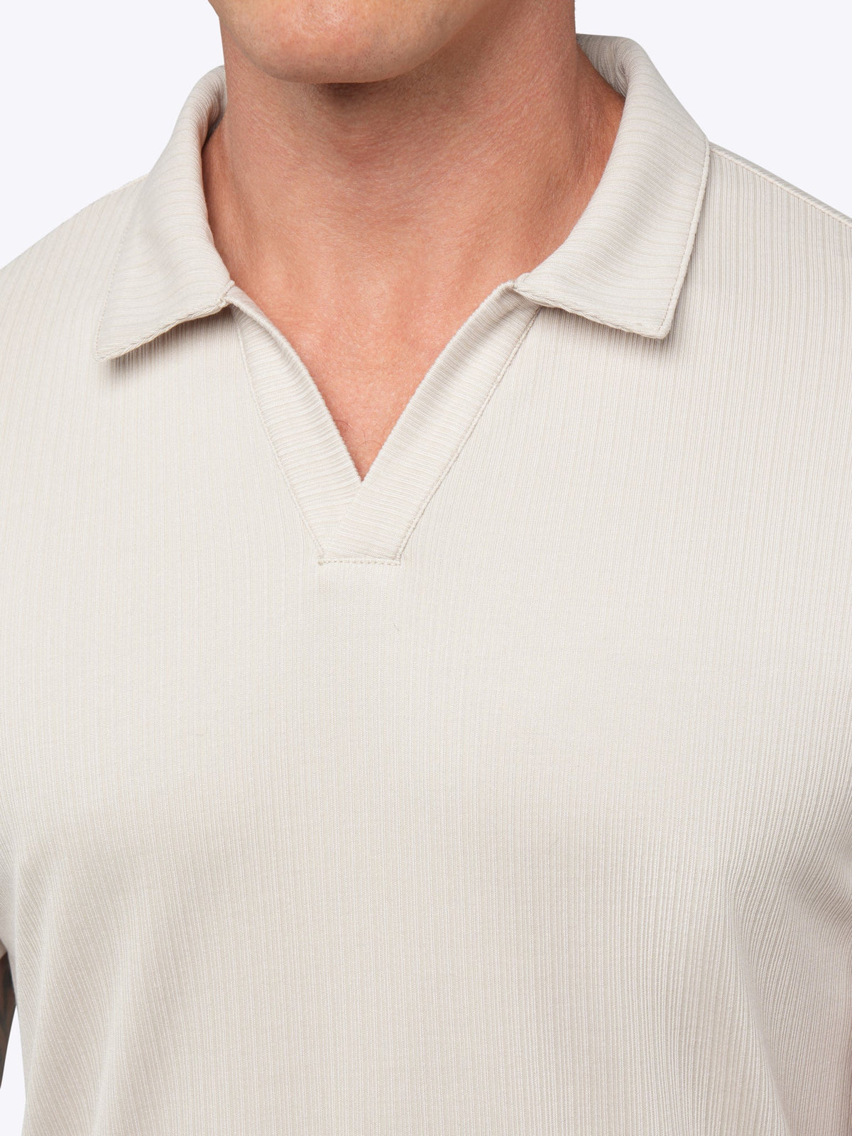 SoHo Ribbed Polo | Sand Dune Signature-Fit