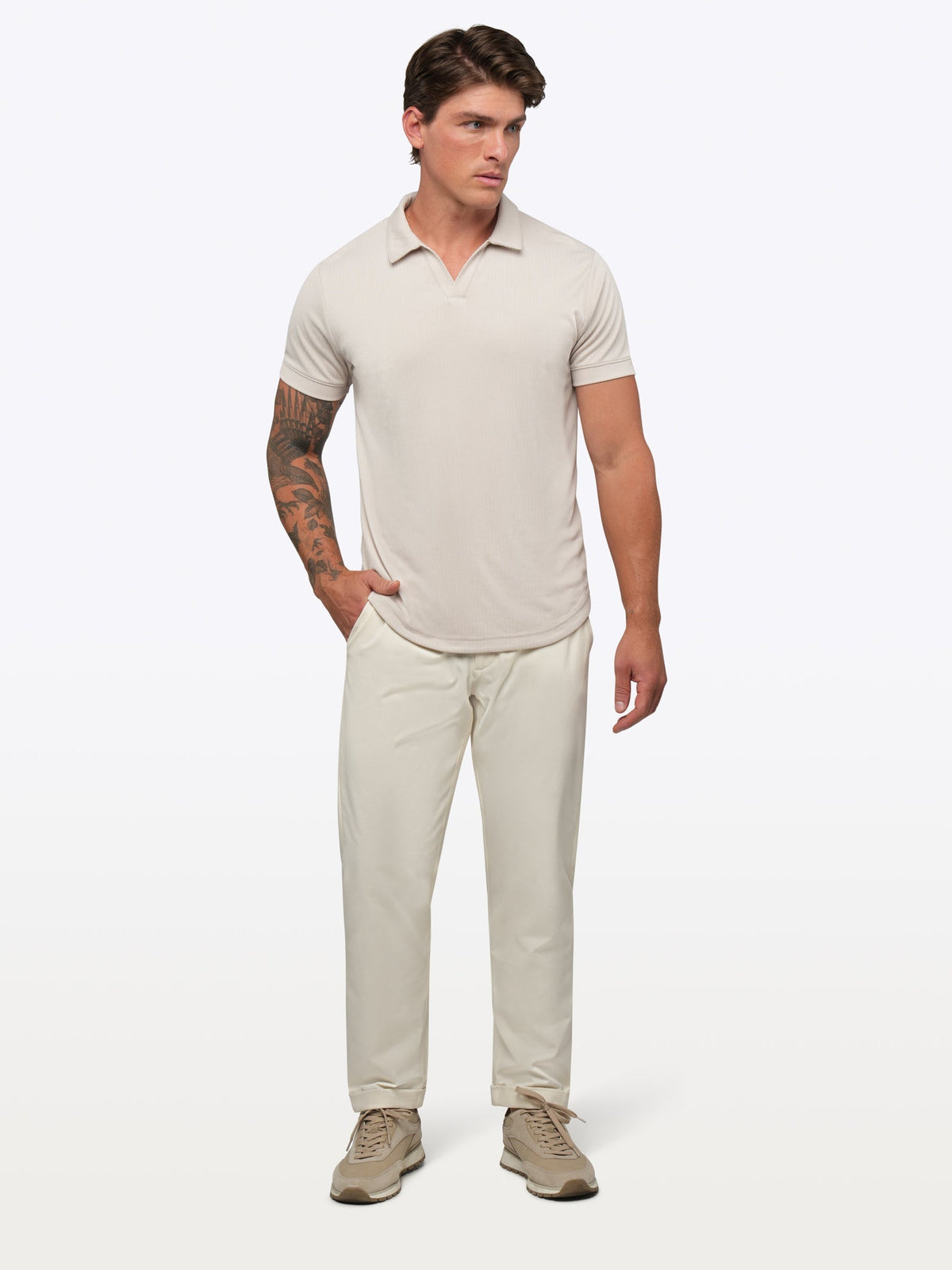 SoHo Ribbed Polo | Sand Dune Signature-Fit