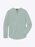 AO Long Sleeve Henley Curve-Hem Tee | Slate Grey Signature-Fit PYCA Pro®