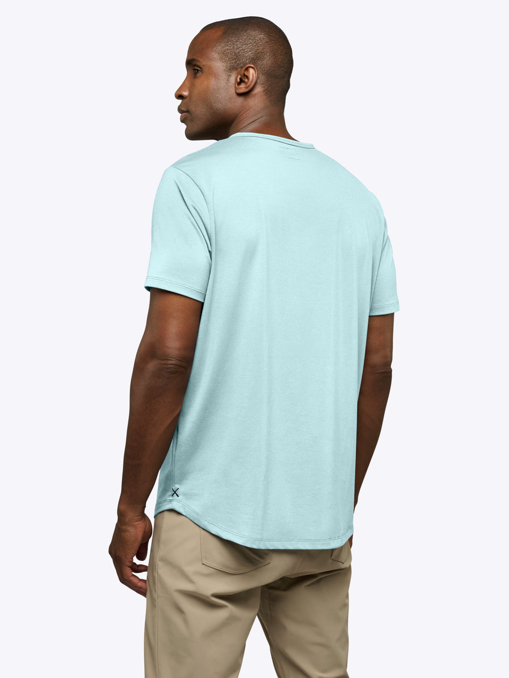 AO Henley Curve-Hem Tee | Sterling Blue Signature-Fit PYCA Pro®