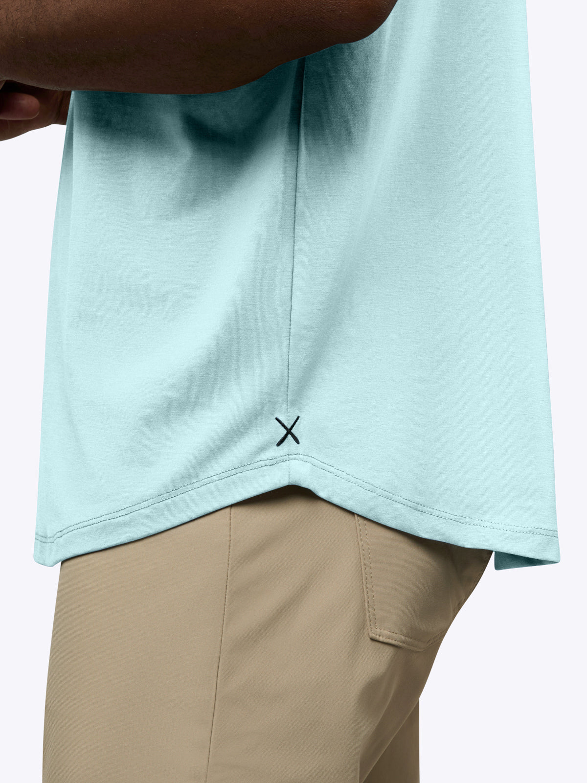 AO Henley Curve-Hem Tee | Sterling Blue Signature-Fit PYCA Pro®