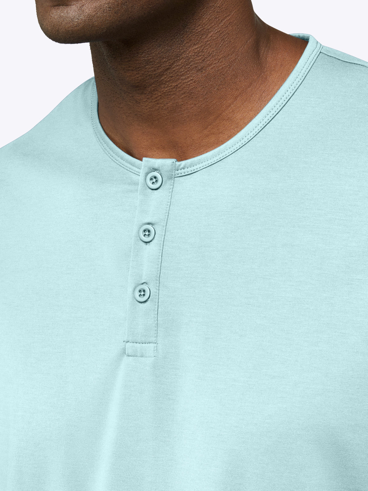 AO Henley Curve-Hem Tee | Sterling Blue Signature-Fit PYCA Pro®