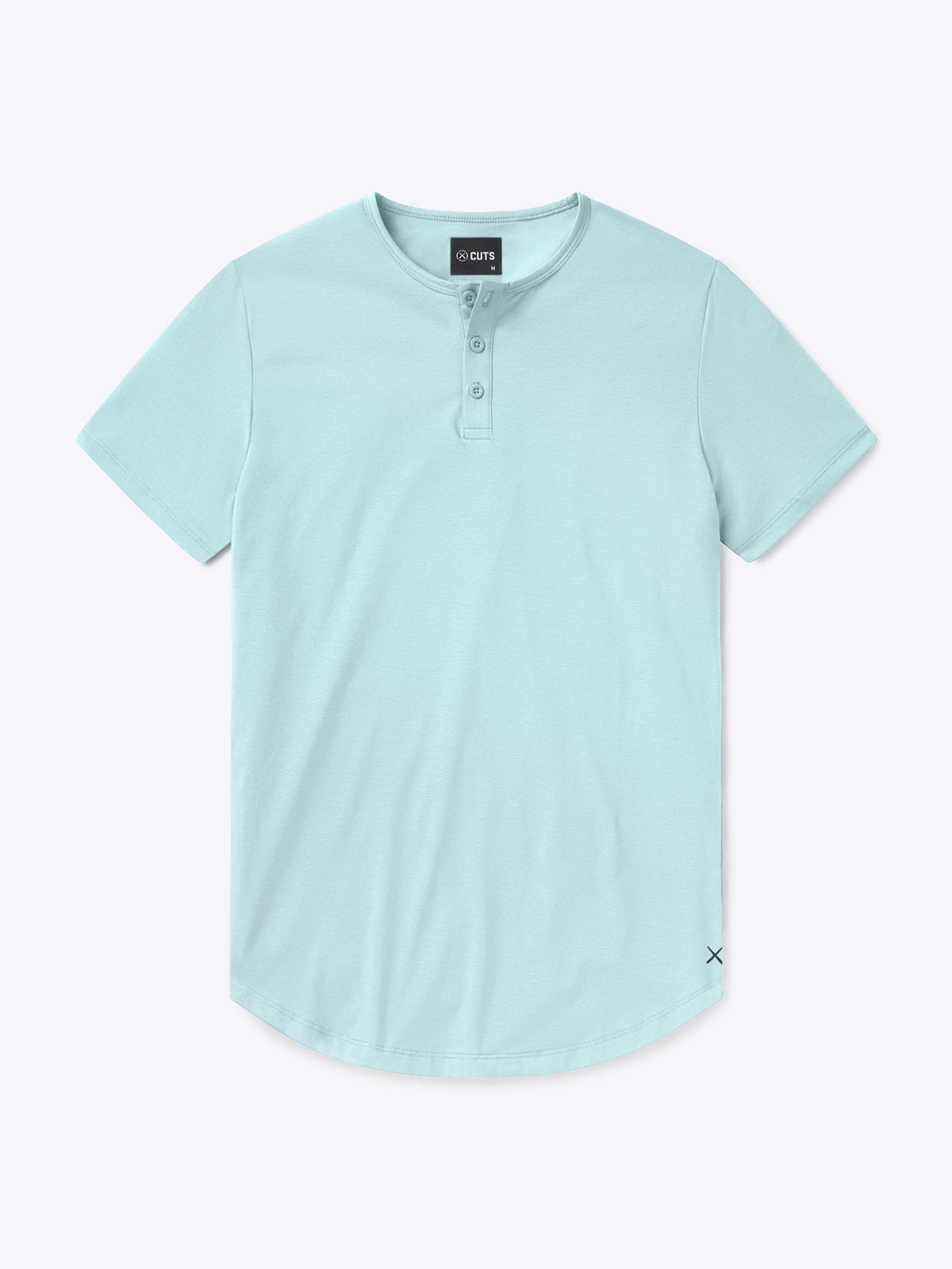 AO Henley Curve-Hem Tee | Sterling Blue Signature-Fit PYCA Pro®