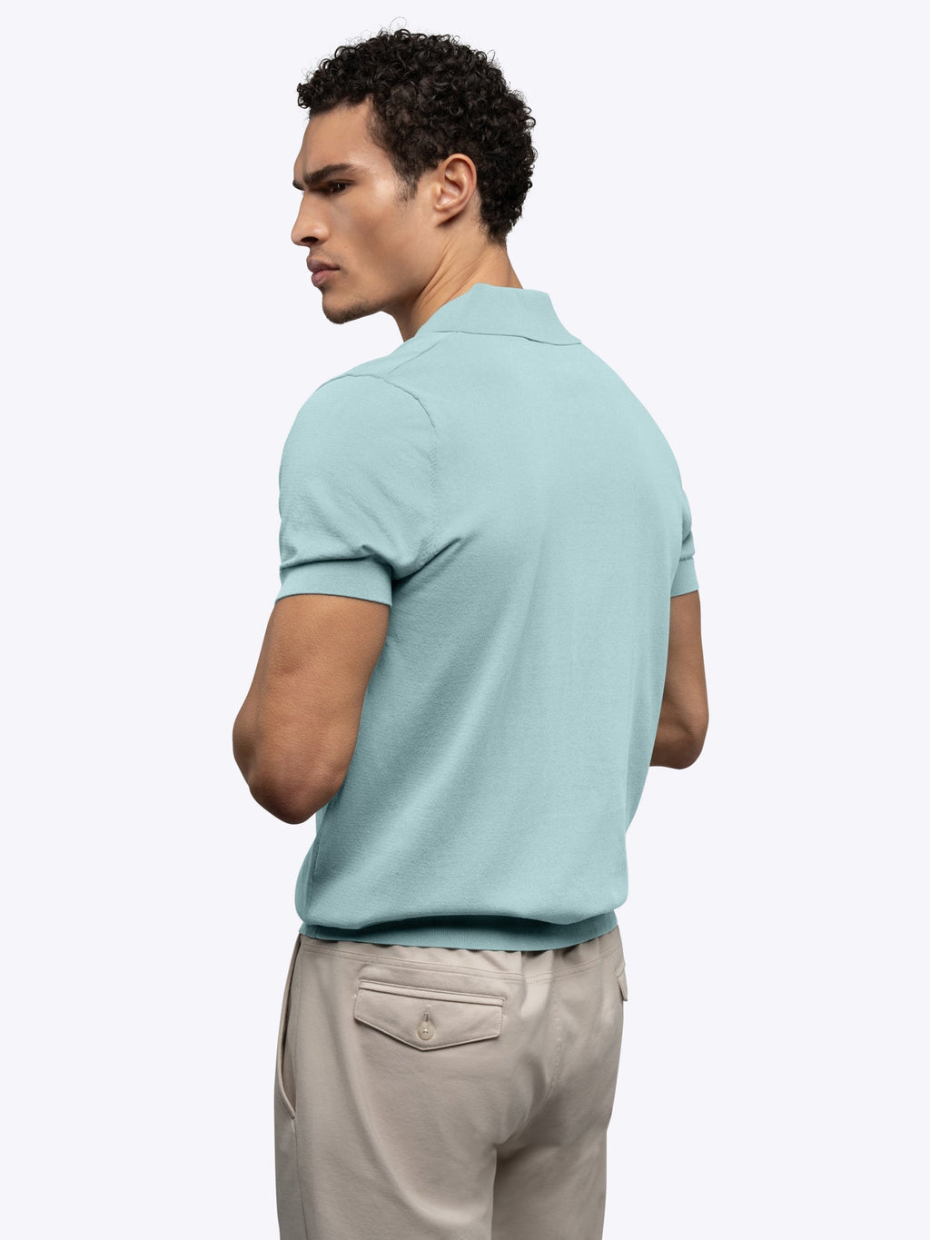 Riviera Knit Polo | Sterling Blue Signature-Fit