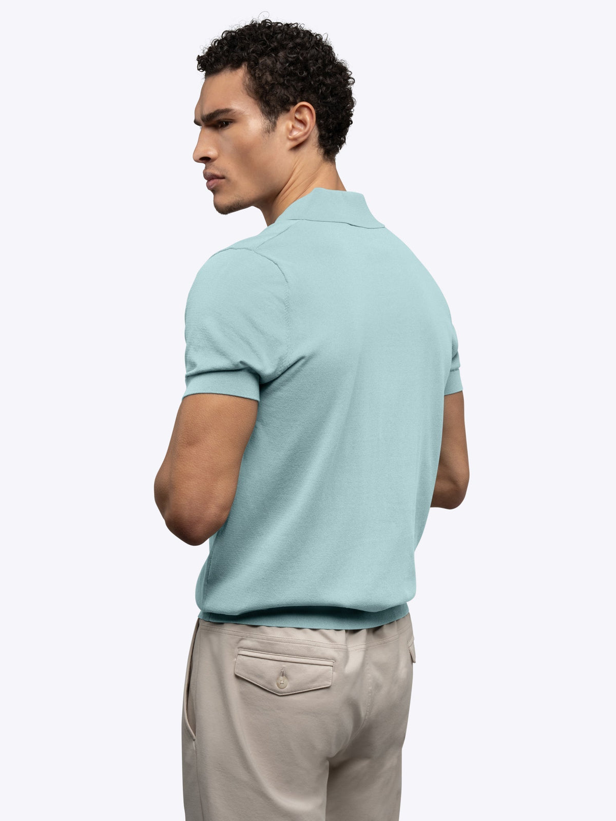 Riviera Knit Polo | Sterling Blue Signature-Fit