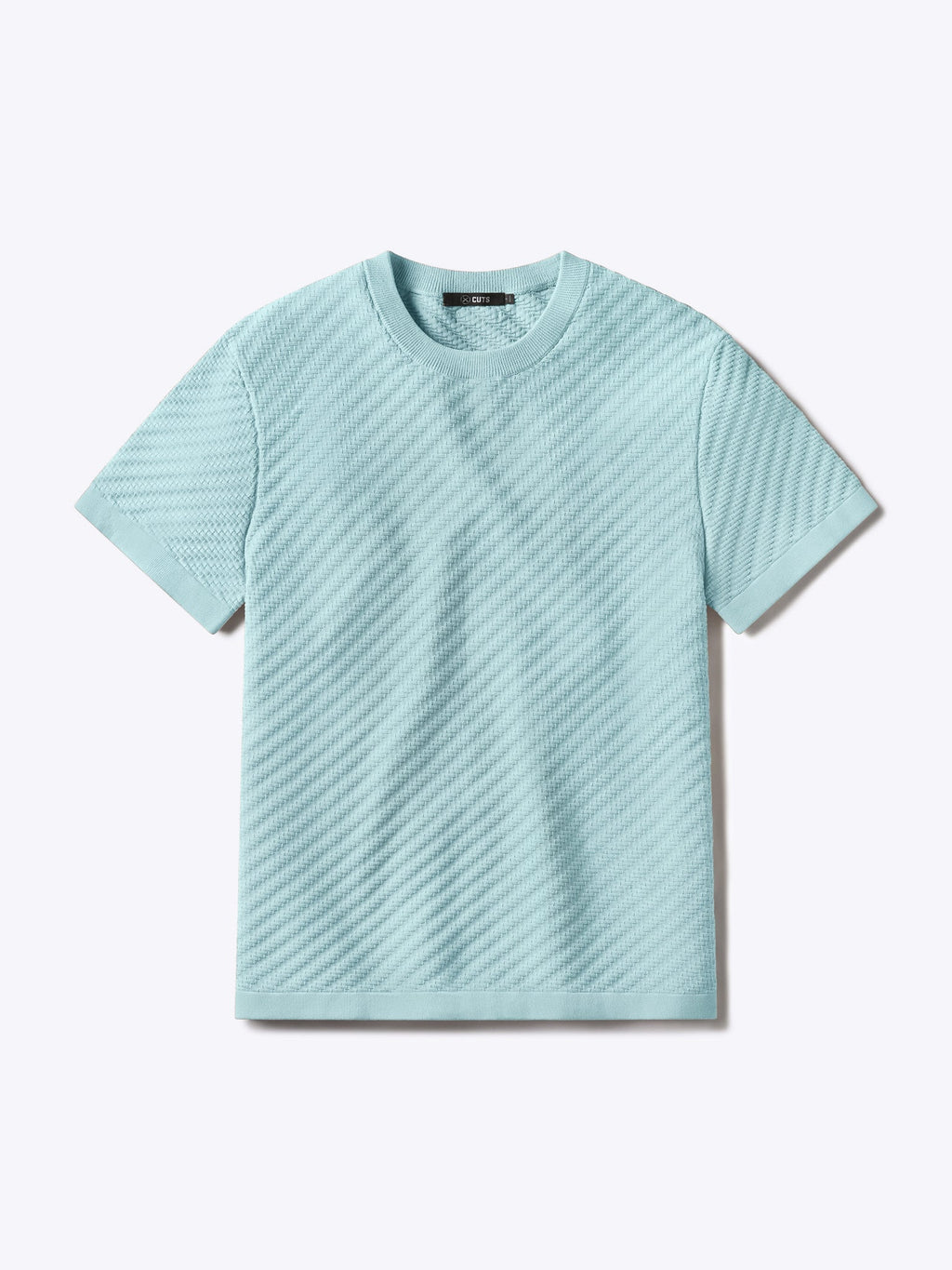 Riviera Knit Textured Tee | Sterling Blue Signature-Fit