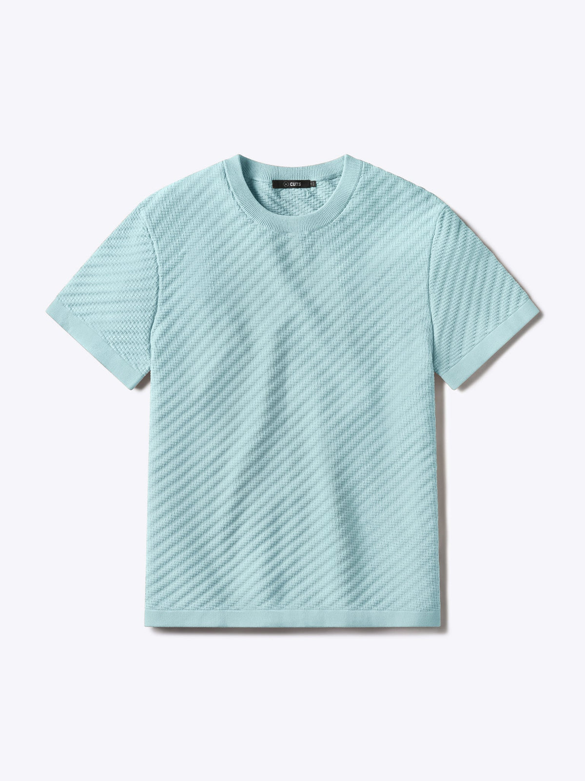 Riviera Knit Textured Tee | Sterling Blue Signature-Fit