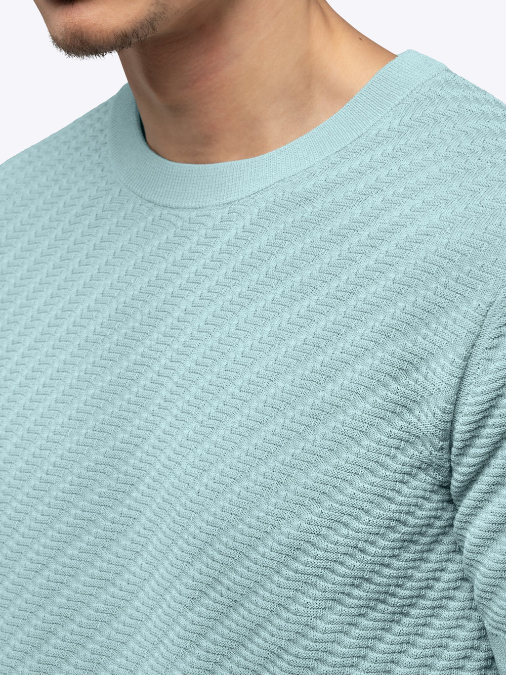 Riviera Knit Textured Tee | Sterling Blue Signature-Fit