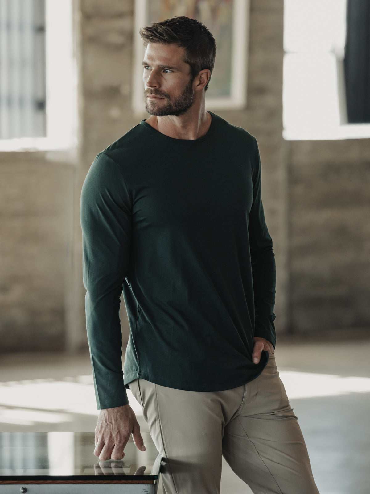 AO Long Sleeve Curve-Hem Tee | Hunter Signature-Fit PYCA Pro®