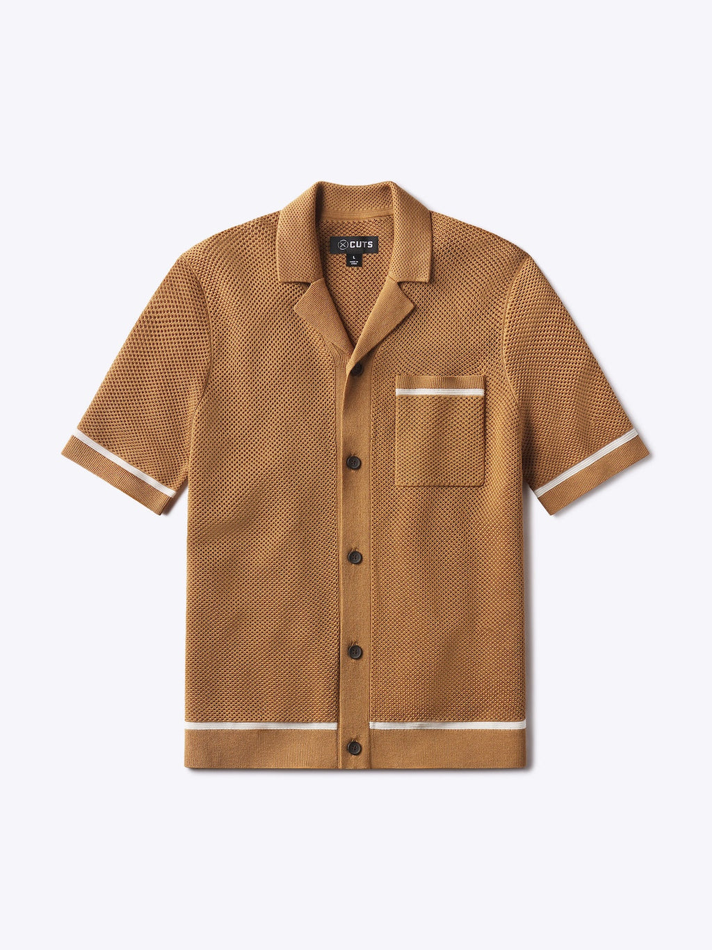 Portofino Crochet Button Up | Toasted Almond Classic-fit