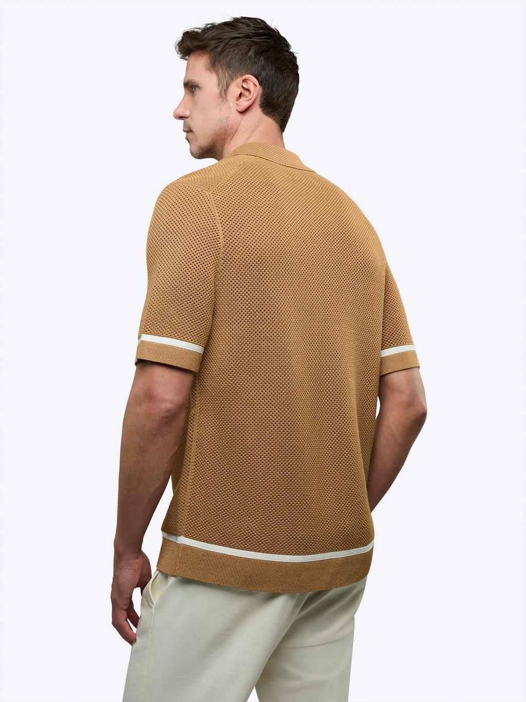 Portofino Crochet Button Up | Toasted Almond Classic-fit