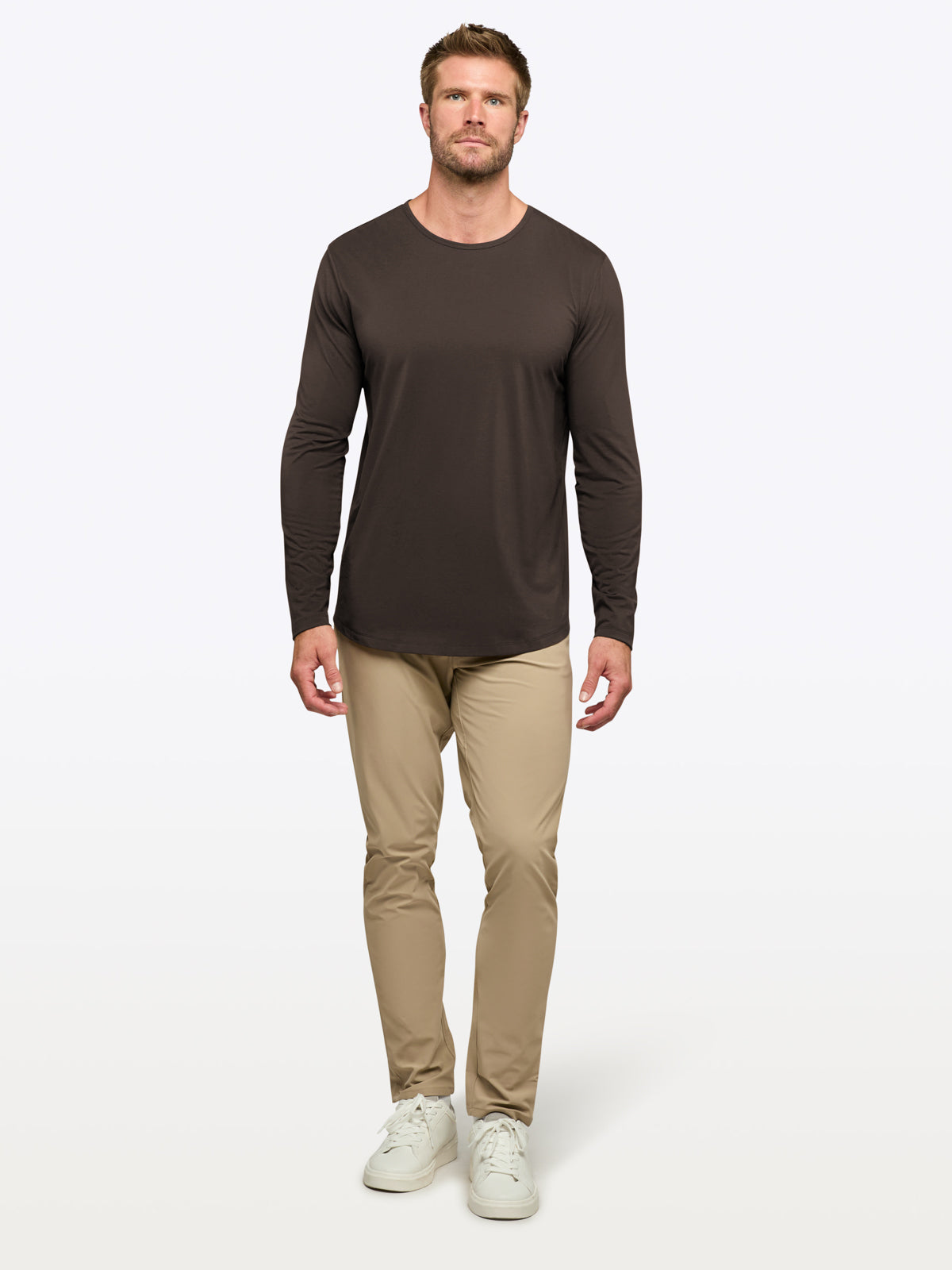 AO Long Sleeve Curve-Hem Tee | Truffle Signature-Fit PYCA Pro®