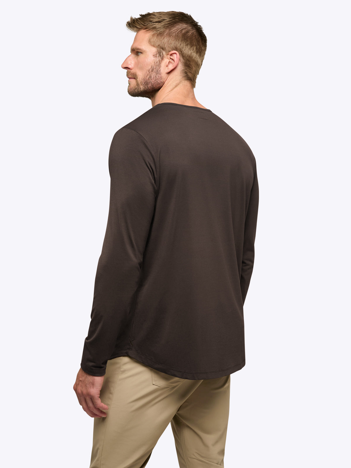AO Long Sleeve Curve-Hem Tee | Truffle Signature-Fit PYCA Pro®