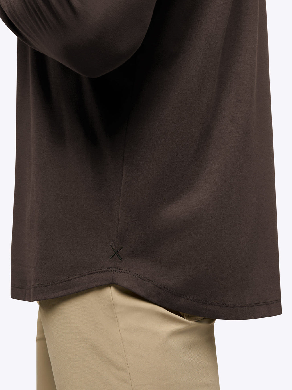 AO Long Sleeve Curve-Hem Tee | Truffle Signature-Fit PYCA Pro®