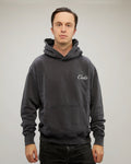 Vintage Hoodie - Embroidered | Black Wash Classic-fit Cotton Fleece
