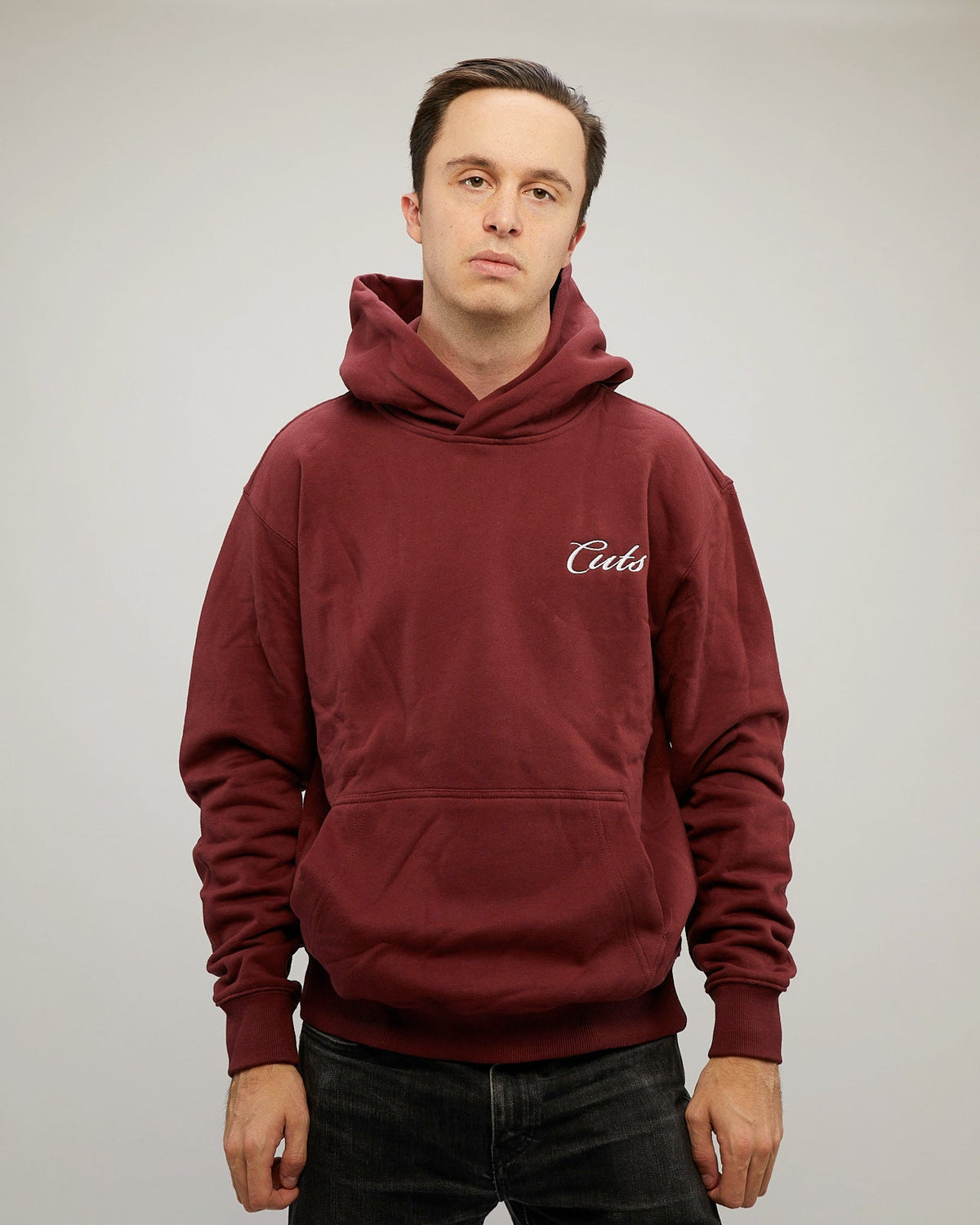 Vintage Hoodie - Embroidered | Cabernet Classic-fit Cotton Fleece