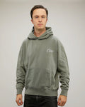 Vintage Hoodie - Embroidered | Sage Snow Wash Classic-fit Cotton Fleece