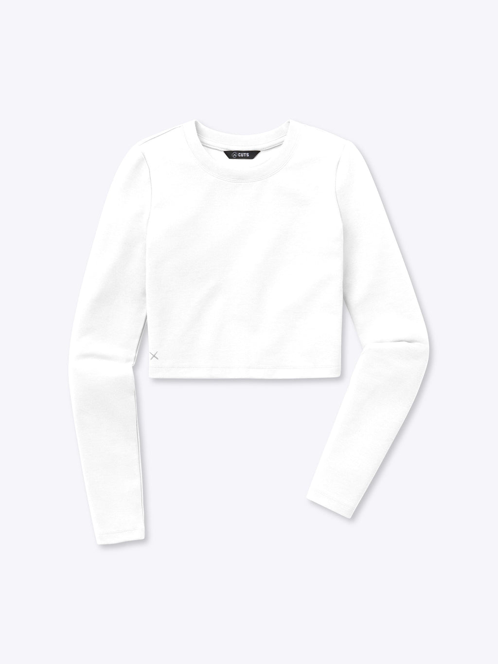 Long Sleeve Tomboy Tee Cropped | White Slim-fit Tomboy-Cotton™