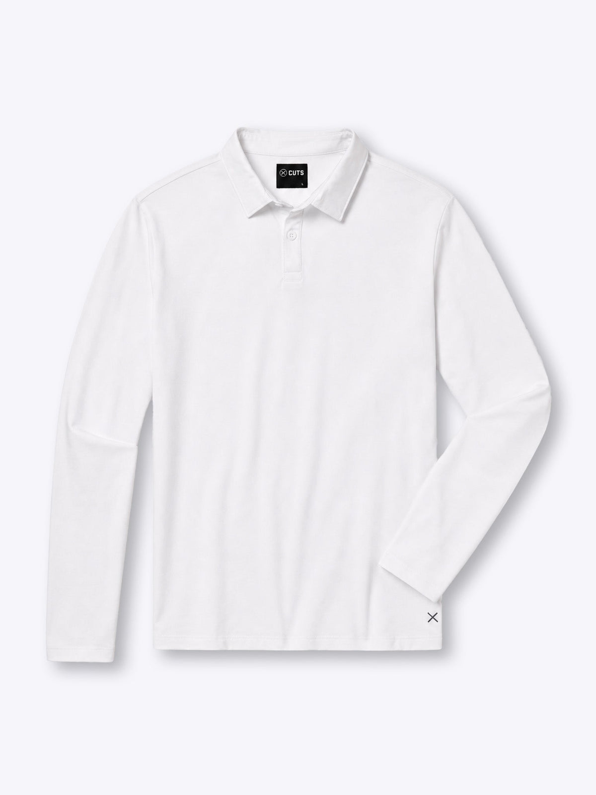 AO Long Sleeve Polo | White Signature-Fit PYCA Pro®