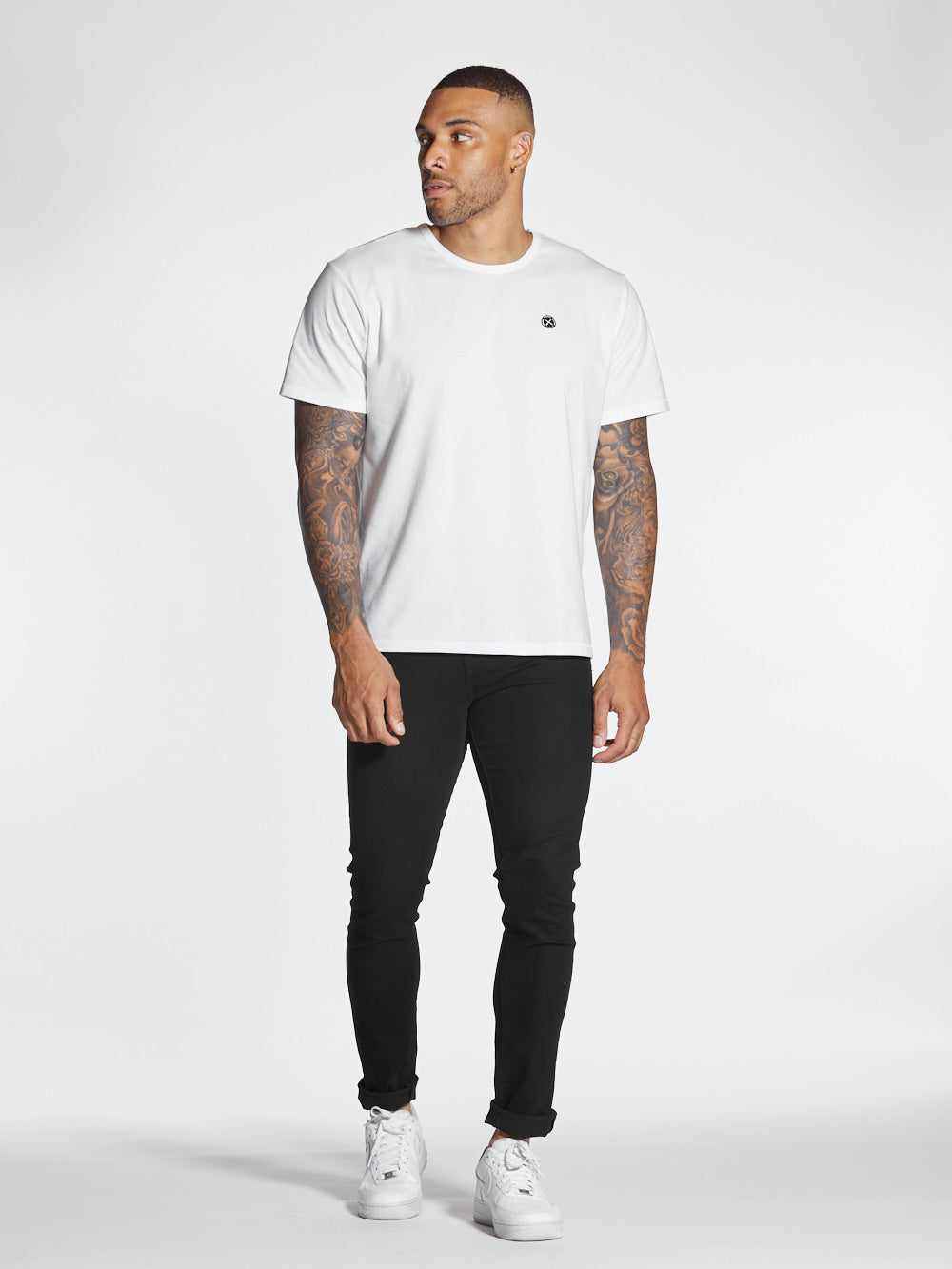 Branded Box Tee | White Classic-fit Cotton PYCA