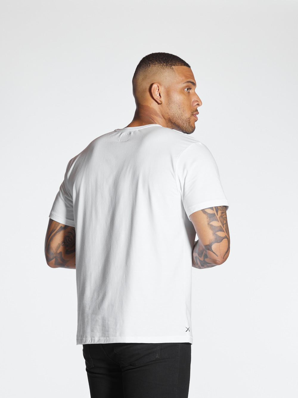 Branded Box Tee | White Classic-fit Cotton PYCA