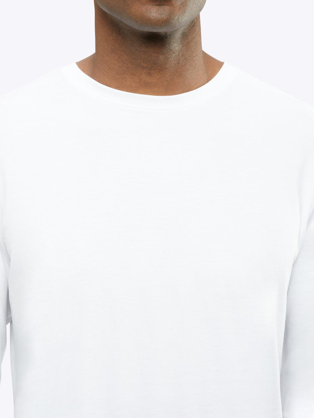 Interknit Long Sleeve Pima Cotton Tee | White Signature-Fit