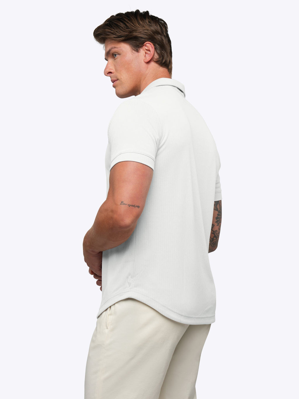 SoHo Ribbed Polo | White Signature-Fit