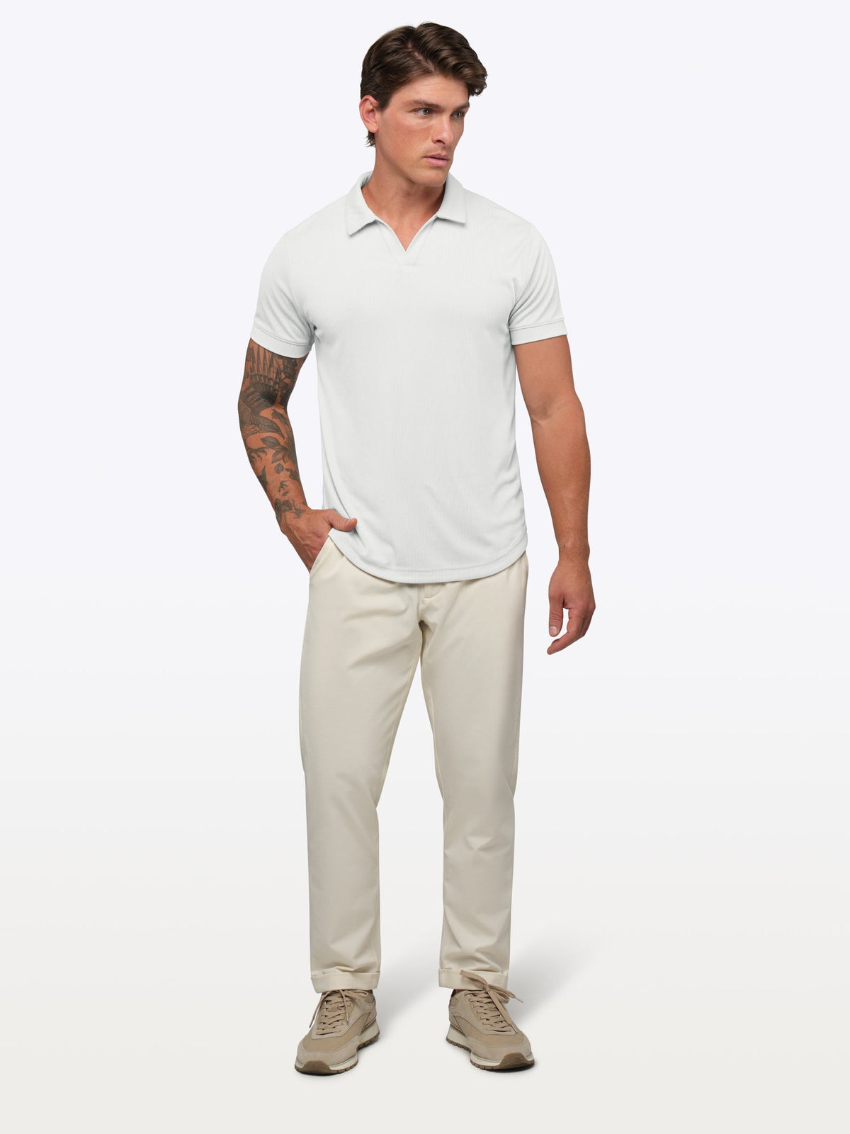 SoHo Ribbed Polo | White Signature-Fit
